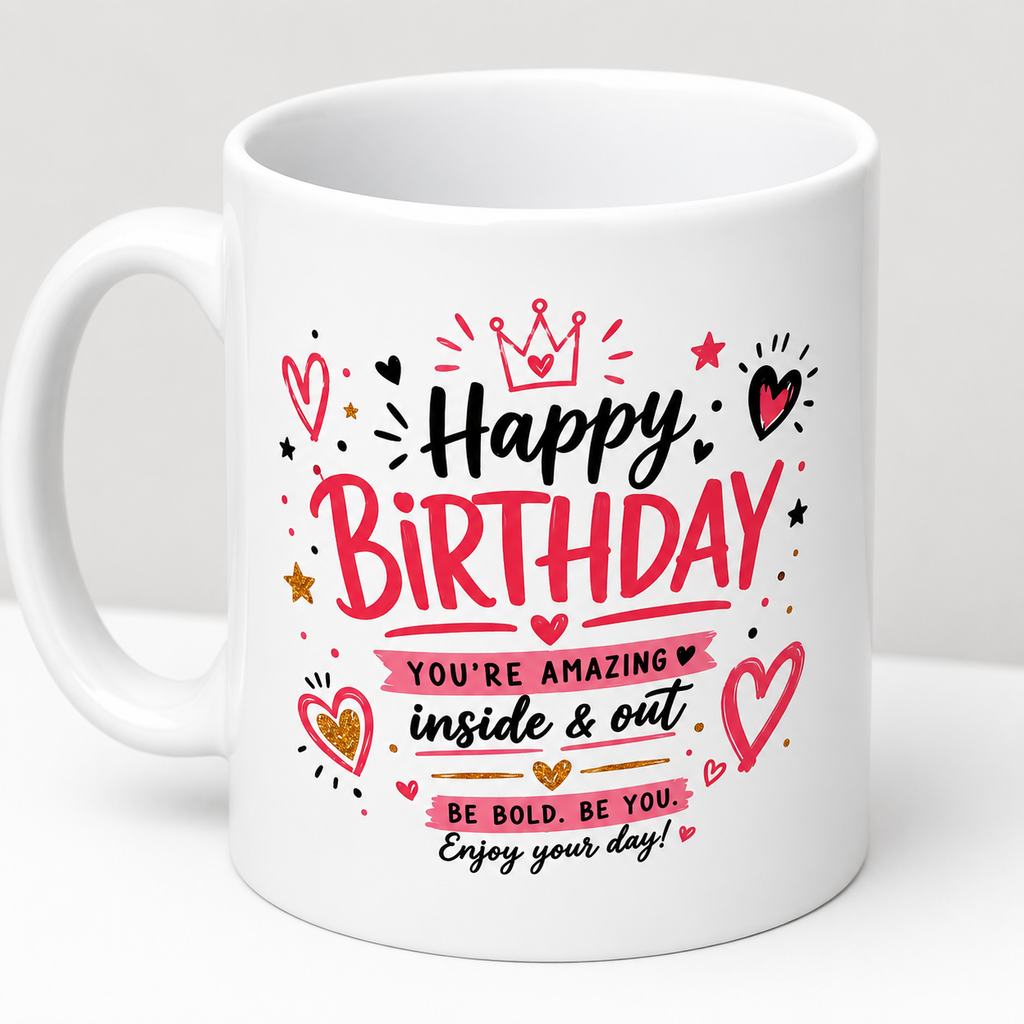 Happy Birthday Personalised Mug - You're Amazing Inside & Out