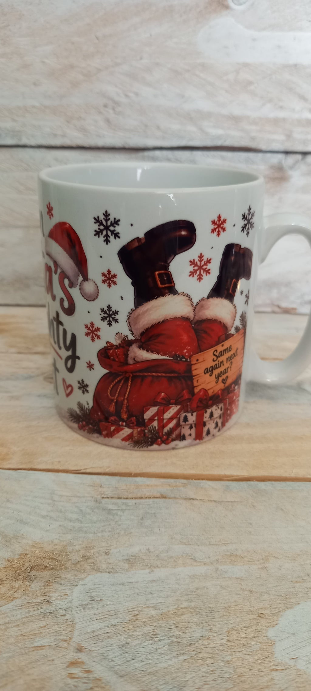 Santa's Naughty List mug - reverse side