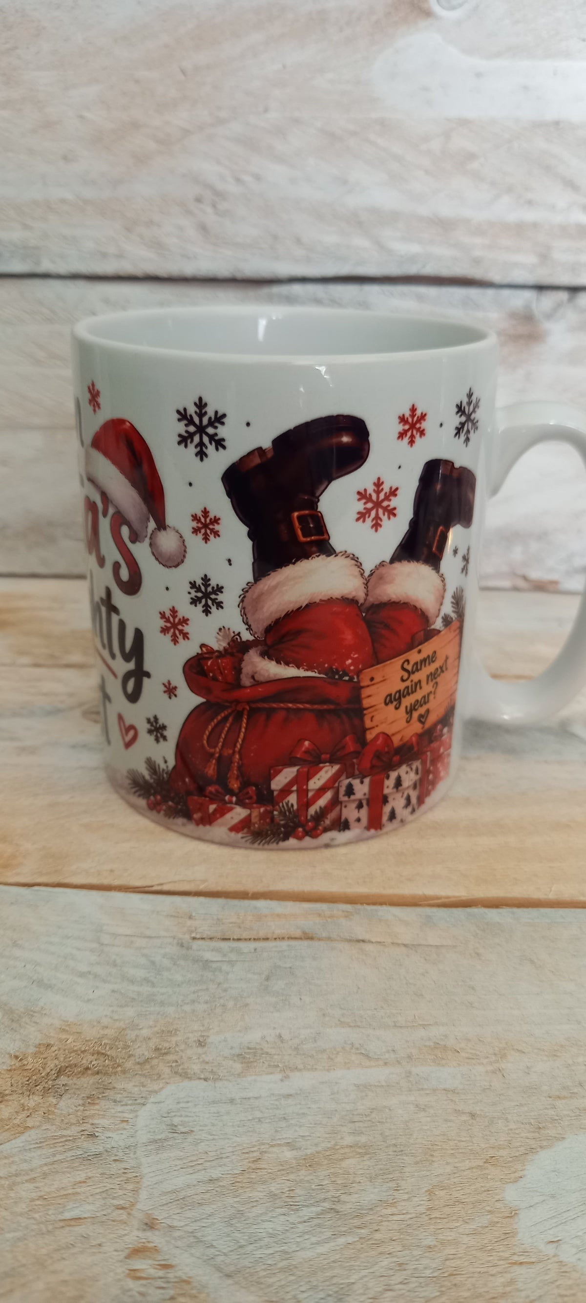 Santa's Naughty List mug - reverse side