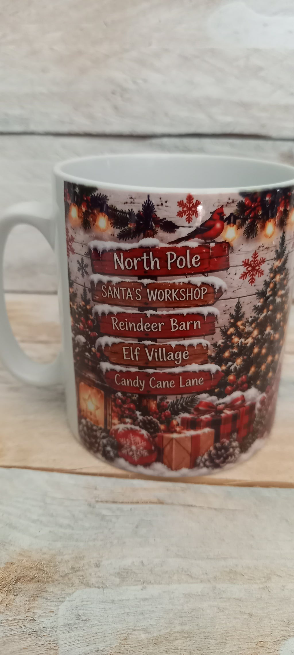 North Pole Christmas Mug - gonk side