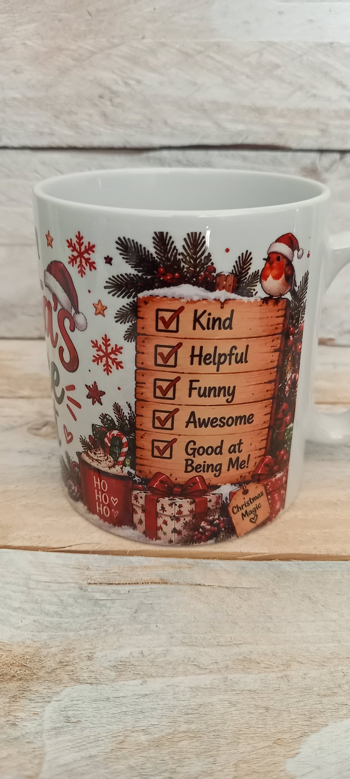 I'm on Santa's Nice List Christmas Mug - front view
