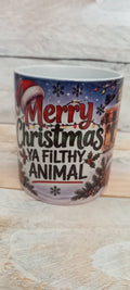Merry Christmas Ya Filthy Animal Mug - front view