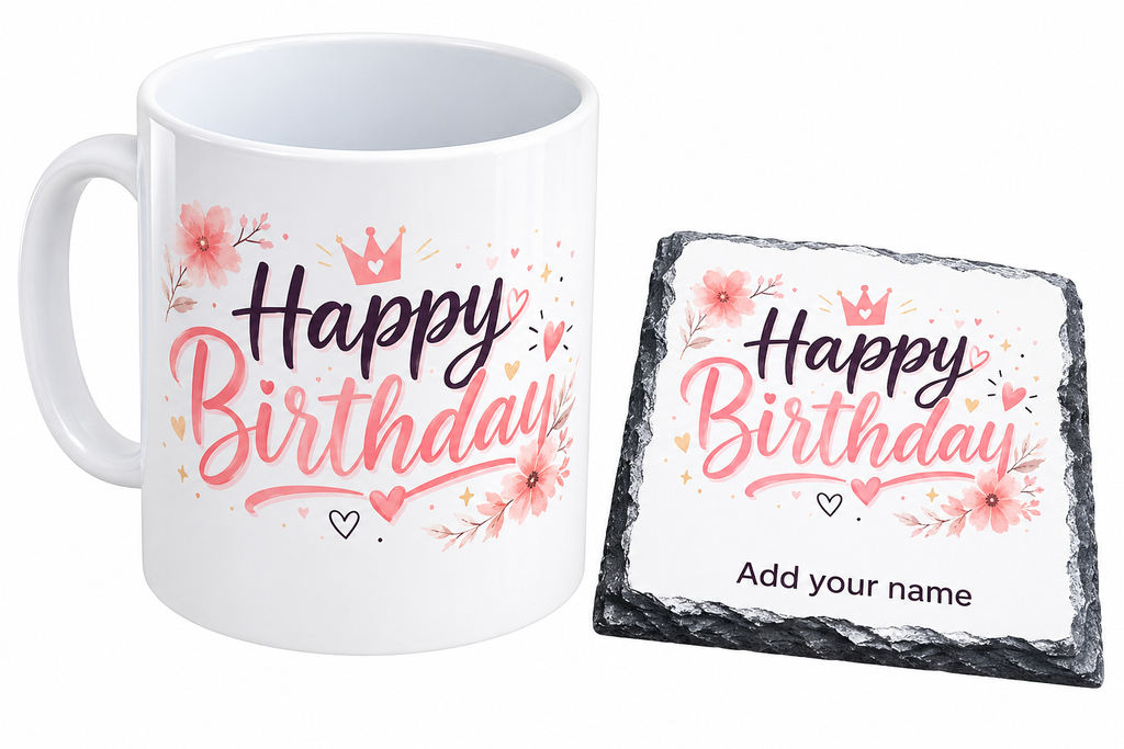 Happy Birthday Mug and Coaster Set