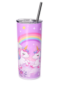 Personalised Unicorn Skinny Tumbler with Straw