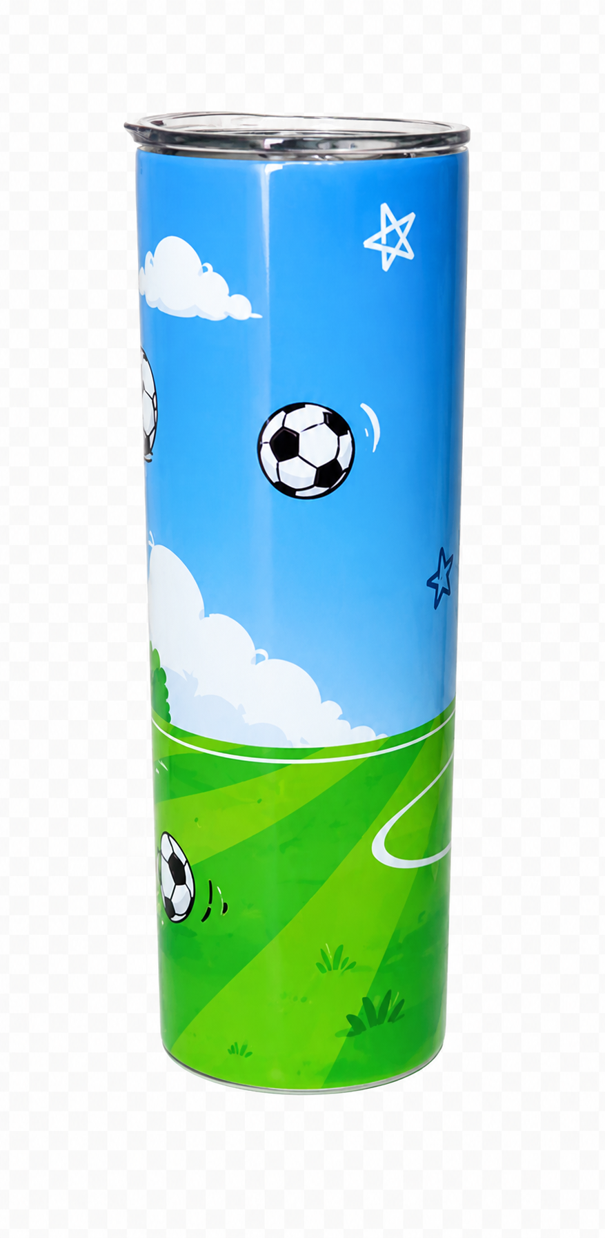 Personalised Football Skinny Tumbler with Straw