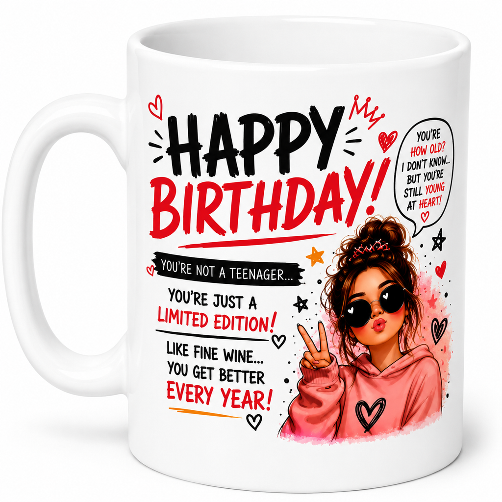 Happy Birthday Personalised Mug - Limited Edition Like Fine Wine