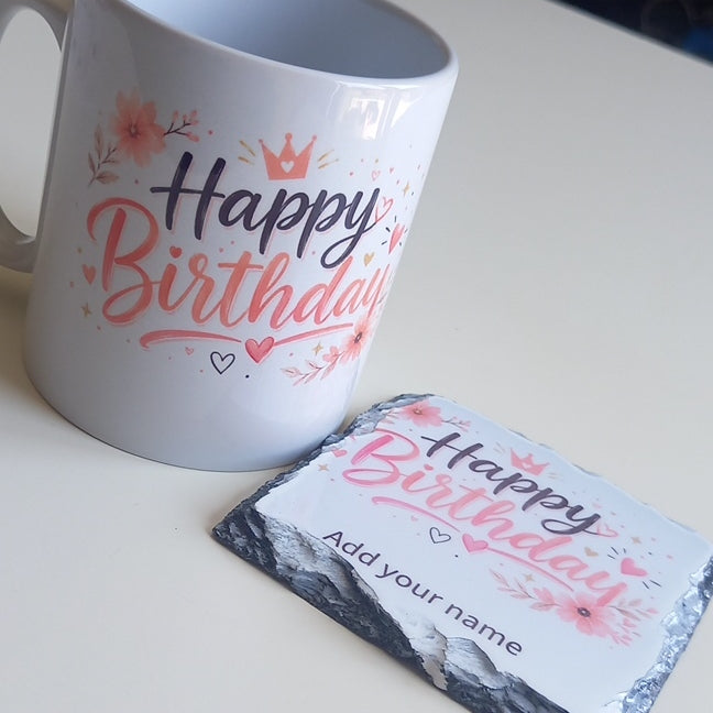 Happy Birthday Mug and Coaster Set
