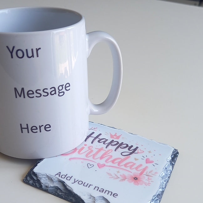 Happy Birthday Mug and Coaster Set