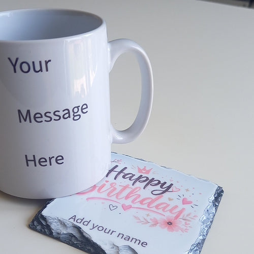 Happy Birthday Mug and Coaster Set