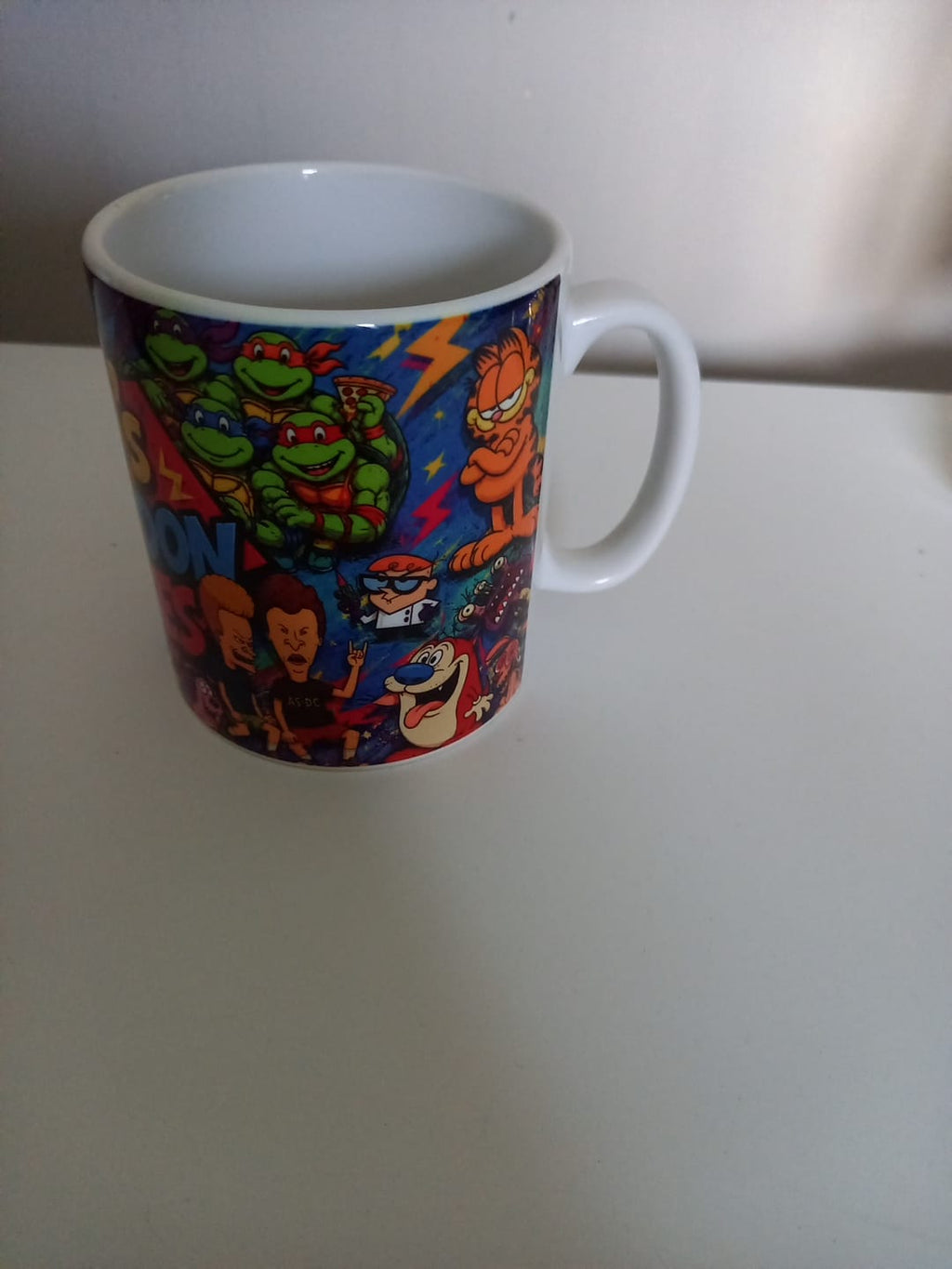 90s Cartoon Vibes Mug - front showing 90s Cartoon Vibes logo
