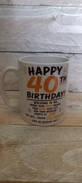 Happy 40th Birthday Mug design