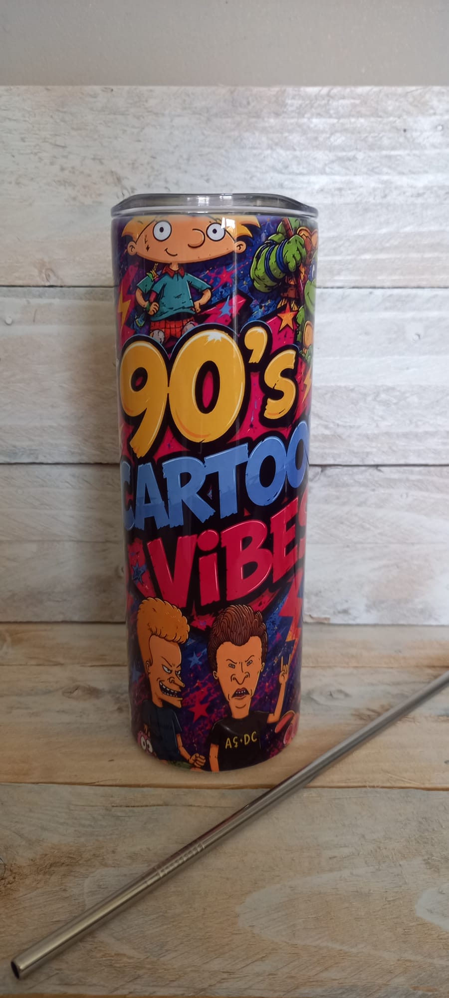 90s Cartoon Vibes Tumbler - Sonic and Powerpuff Girls side