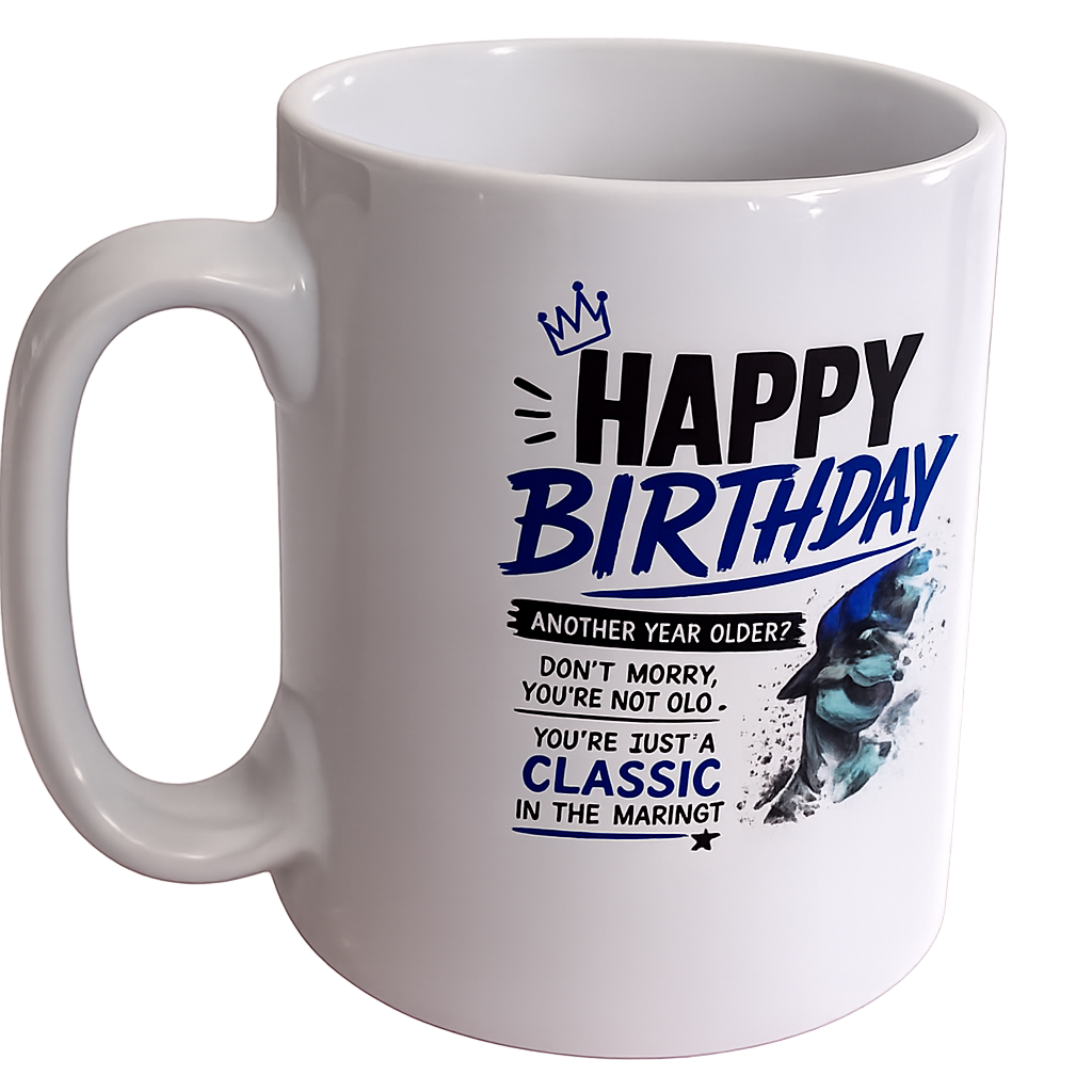 Happy Birthday Personalised Mug - You're Just a Classic in the Making
