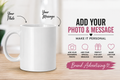 Blank white personalised photo mug