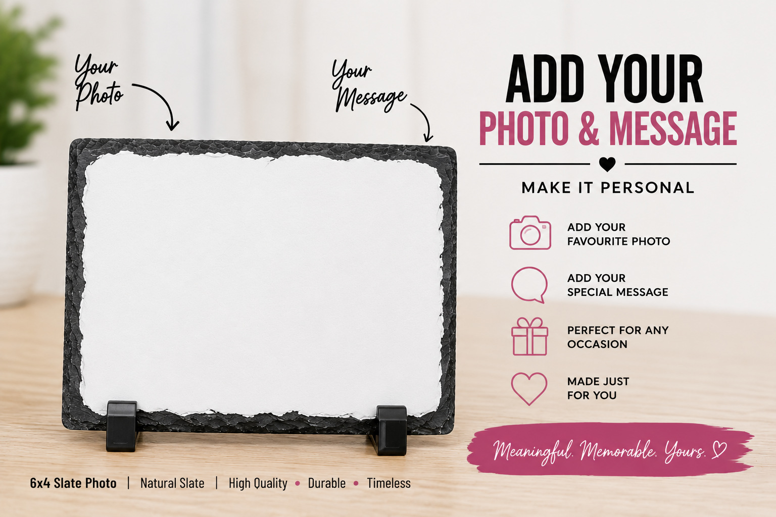 Personalised 6x4 Slate Photo Frame